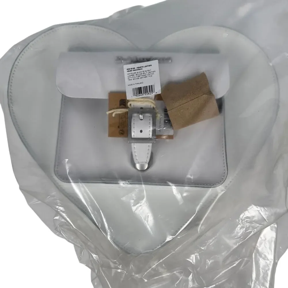 Dr Martens Heart Bag White Kiev Leather Backpack Crossbody NWT‎